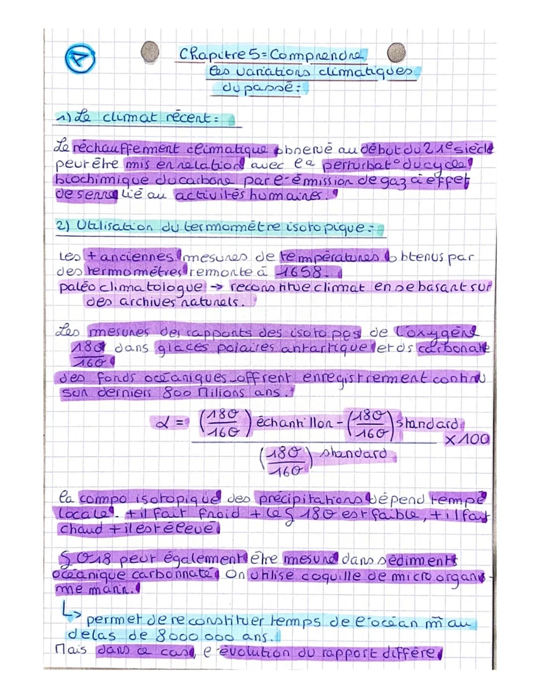 # Chapitre 5 = Comprendre
## Les variations climatiques
### du passé:

1) Le climat récent:

Le réchauffement climatique observé au début du