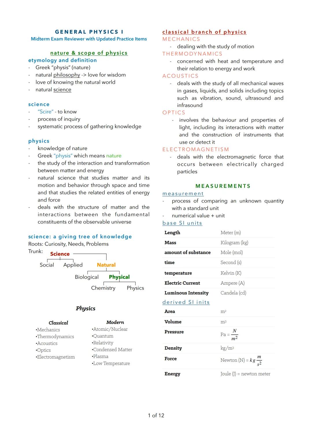 
<h2 id="etymologyanddefinition">Etymology and Definition</h2>
<p>The term "physics" is derived from the Greek word "physis," which means na