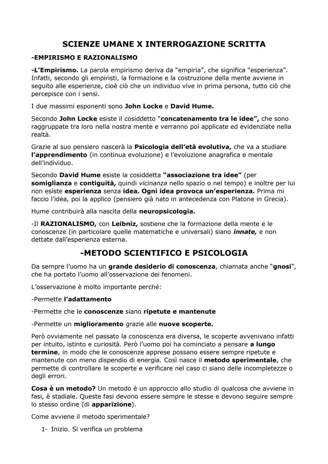# SCIENZE UMANE X INTERROGAZIONE SCRITTA

-EMPIRISMO E RAZIONALISMO

-L'Empirismo. La parola empirismo deriva da "empiria", che significa "e