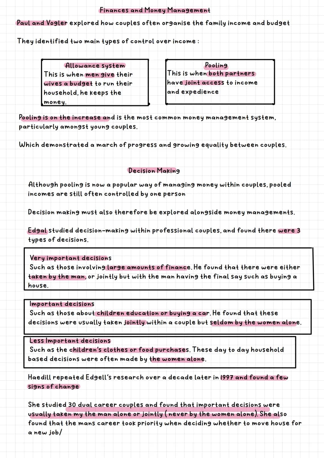 Joint and Segregated Conjugal
Roles:
Bott distinguishes between 2 types
of conjugal roles (Roles within a
marriage)
-Segregated CR - when th