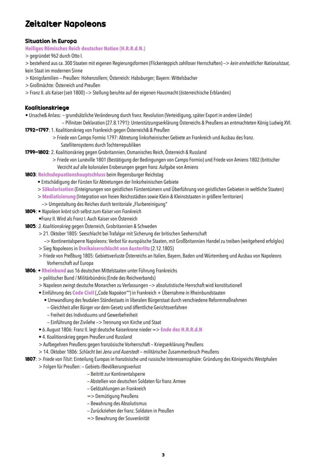 # Inhaltsverzeichnis

1. Zeitalter Napoleons (S.3-4)
* Situation in Europa
* Koalitionskriege
* Empfinden der Bevölkerung
2. Wiener Kongress