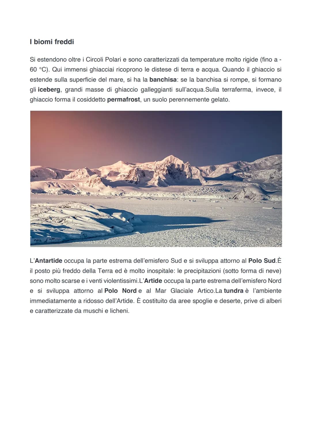 # Le fasce climatiche e i biomi

Sulla Terra ci sono diverse fasce climatiche (gruppi di climi). Ogni clima ha valori specifici
di temperatu