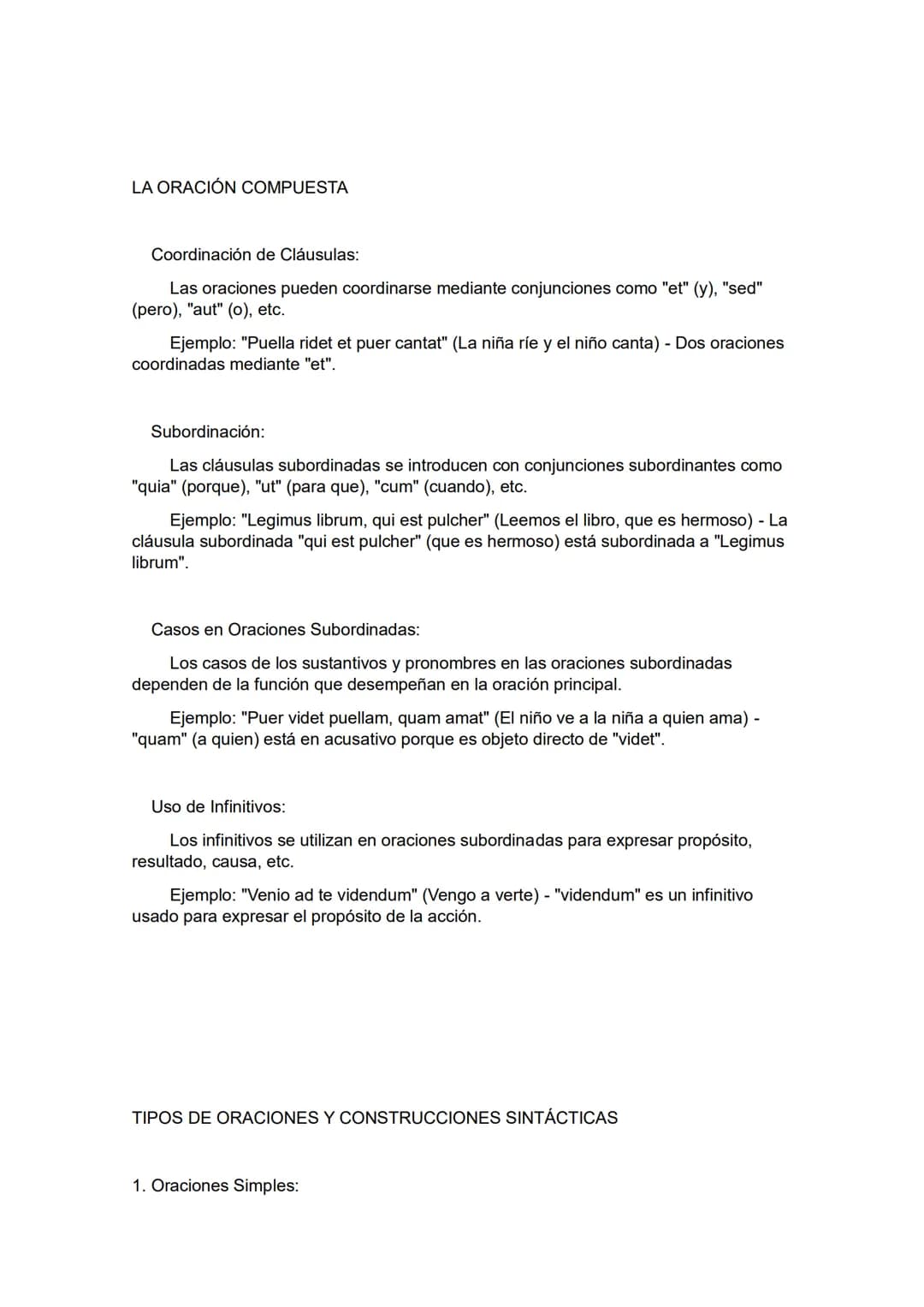 # SINTAXIS LATIN

ESTUDIO PORMENORIZADO DE LA SINTAXIS NOMINAL Y PRONOMINAL

Sintaxis Nominal en Latín:

Nombres y Adjetivos:

Los nombres y