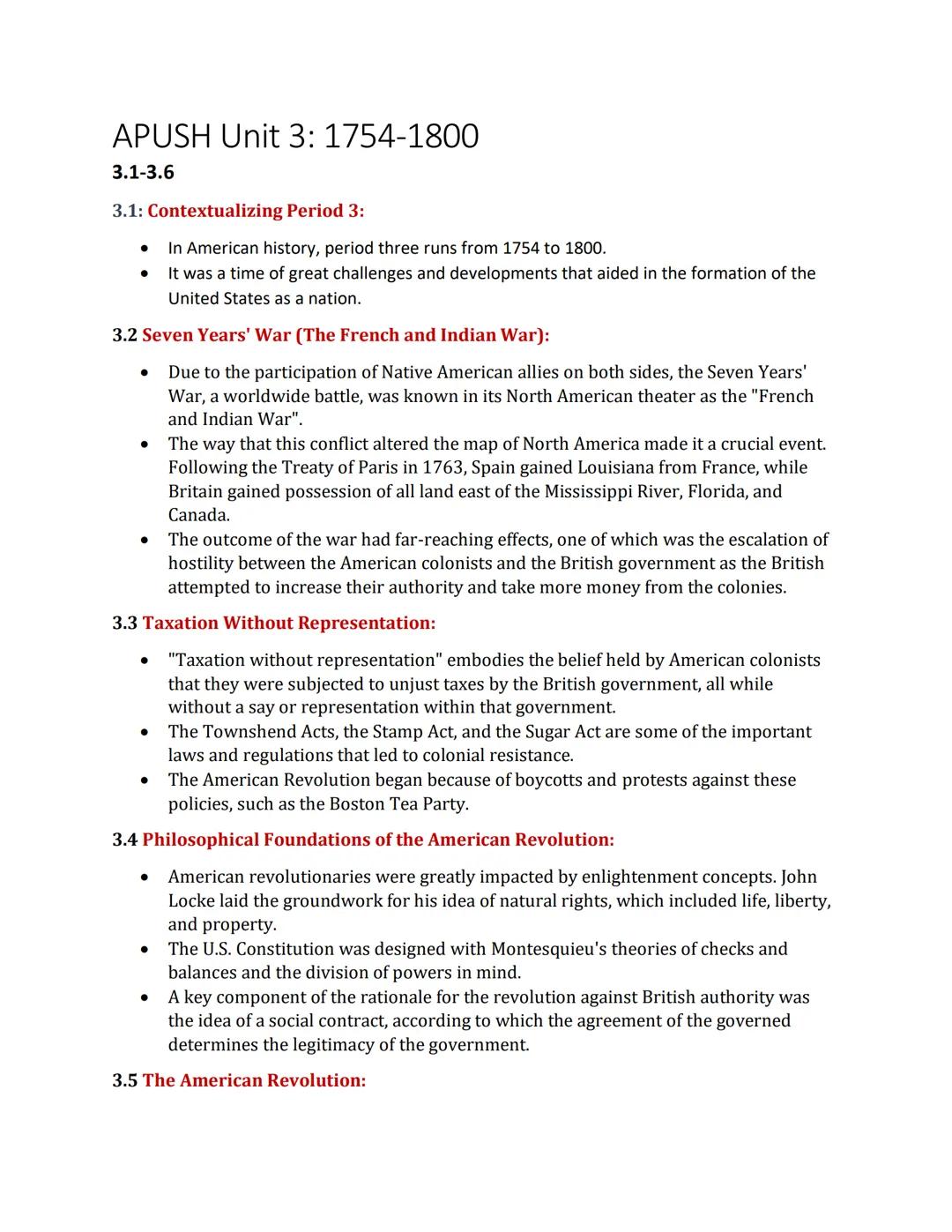 # APUSH Unit 3: 1754-1800

3.1-3.6

3.1: Contextualizing Period 3:

- In American history, period three runs from 1754 to 1800.
- It was a t