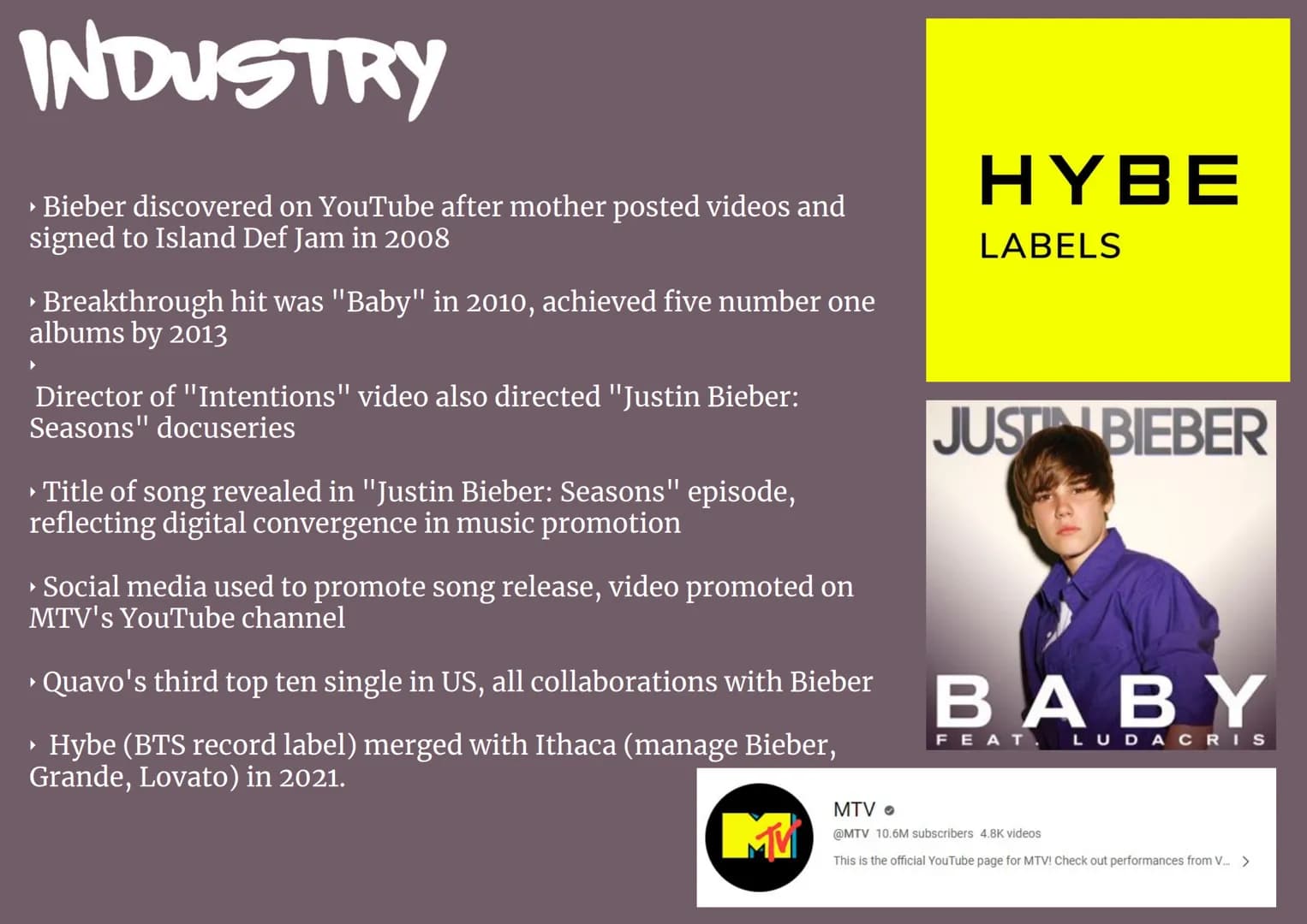 # GCSE MEDIA STUDIES

# INTENTIONS # CONTEXT

► "Intentions" is a song by Justin Bieber, released in Feb 2020 as
the second single from his 