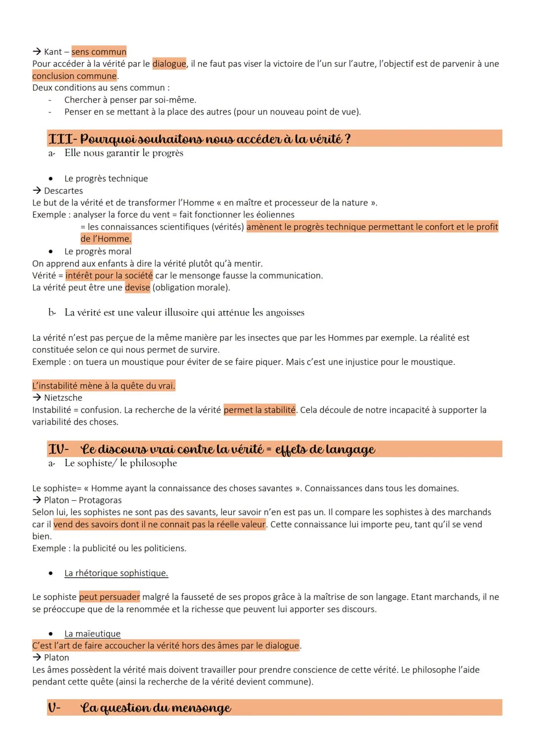 # La vérité

I- Les définitions de la vérité
a- Point de vue logique et empirique

*   En Maths
    Le résultat est soit faux soit vrai.
   