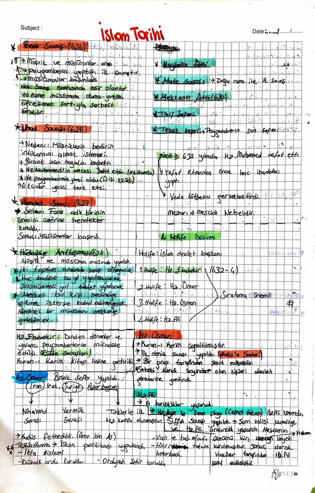 Subject:
* Bear Sowa (624)
Islom Torihi
Date.......... 
* Haybelin fethi
* Müşrik ve müslümanlar, aren
Peygamberin yaptığı ilk savaştır.
mas