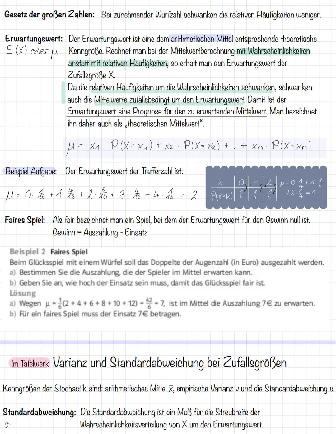  # Lernzettel Klausur

Grundbegriffe der Wahrscheinlichkeitsrechnung: -> Im Tafelwerk

Wahrscheinlichkeit: Die relative Häufigkeit nähert si