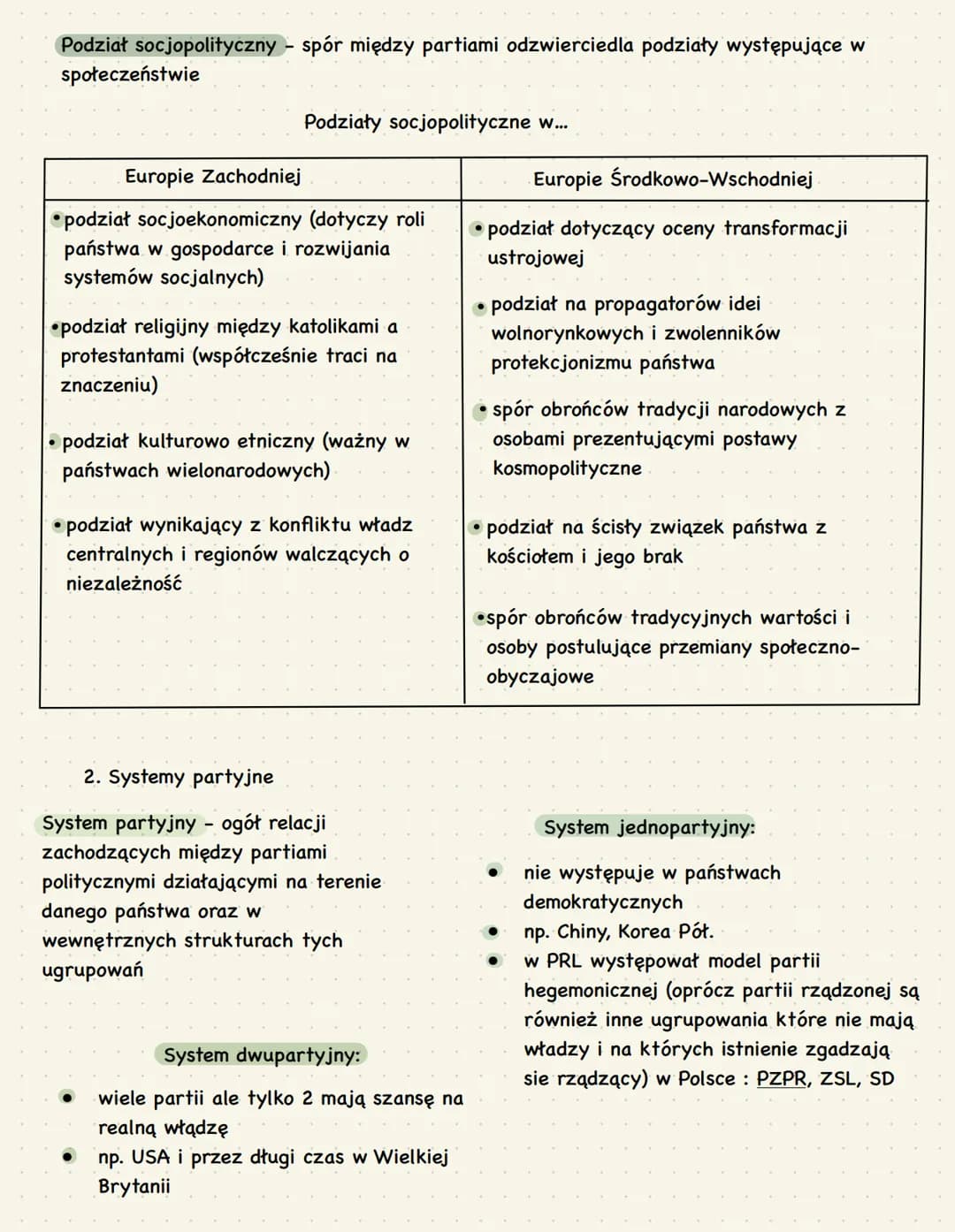 @olunia
# Systemy partyjne i wyborcze

1. Partie polityczne

Partia polityczna - dobrowolna organizacja dążąca do zdobycia lub utrzymania wł