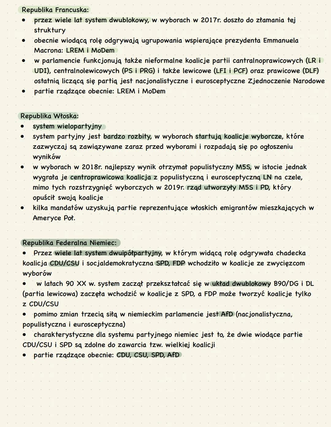 @olunia
# Systemy partyjne i wyborcze

1. Partie polityczne

Partia polityczna - dobrowolna organizacja dążąca do zdobycia lub utrzymania wł