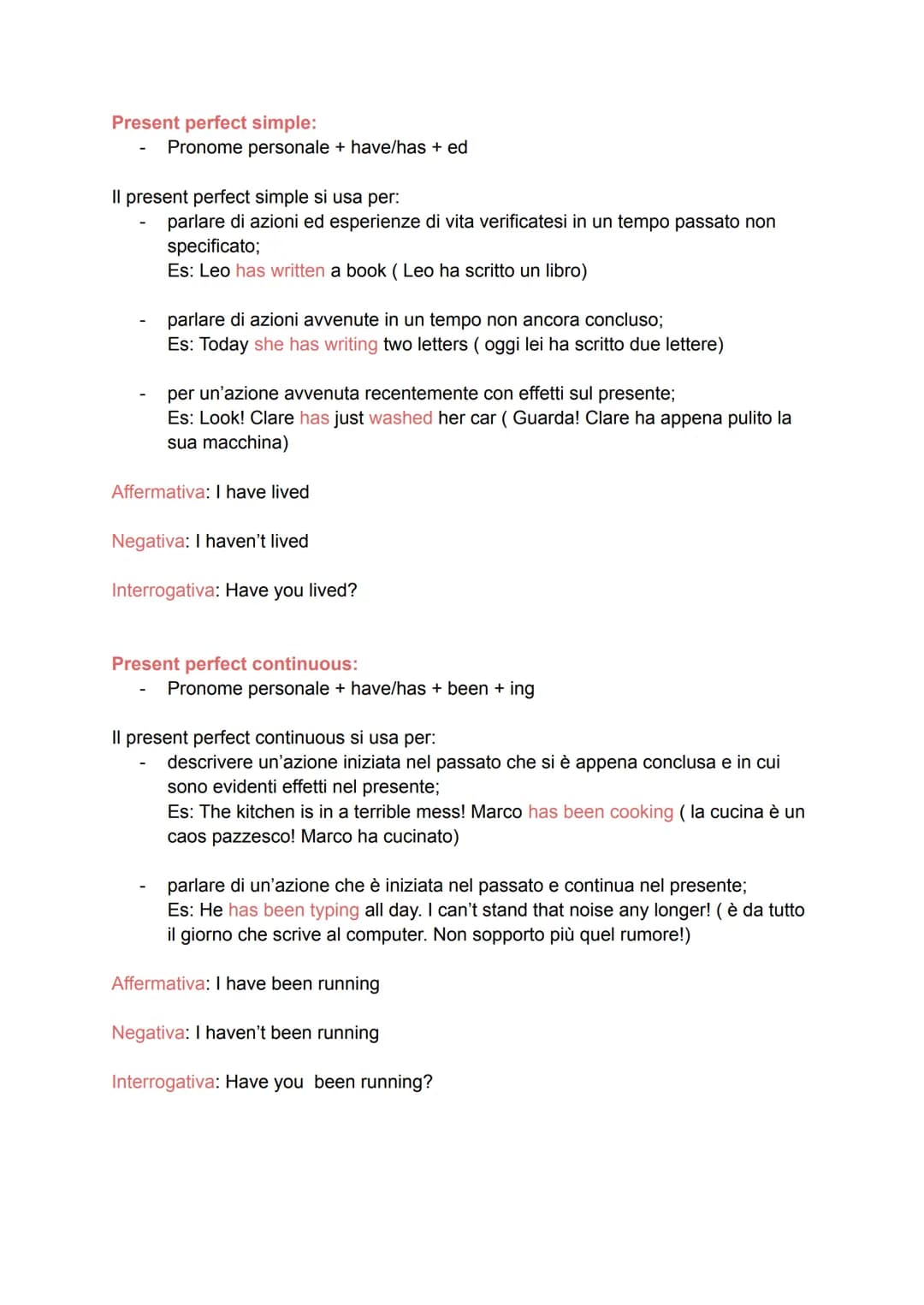 # Schema verbi

Past simple:
Il past simple si usa per:
- descrivere azioni passate definitivamente concluse;
- Es: The film stared at 9.00
