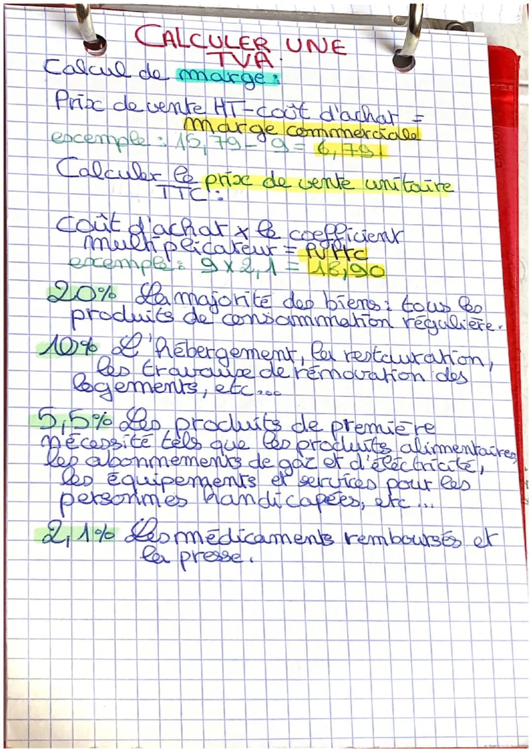 Calculer la TVA er PUTTC

exemple 36x1,2 (g) = +9
36+7,9=43,92
Extrait de ea facture &

prix d'achat unitairex
Rexemplos neadache

quantite 