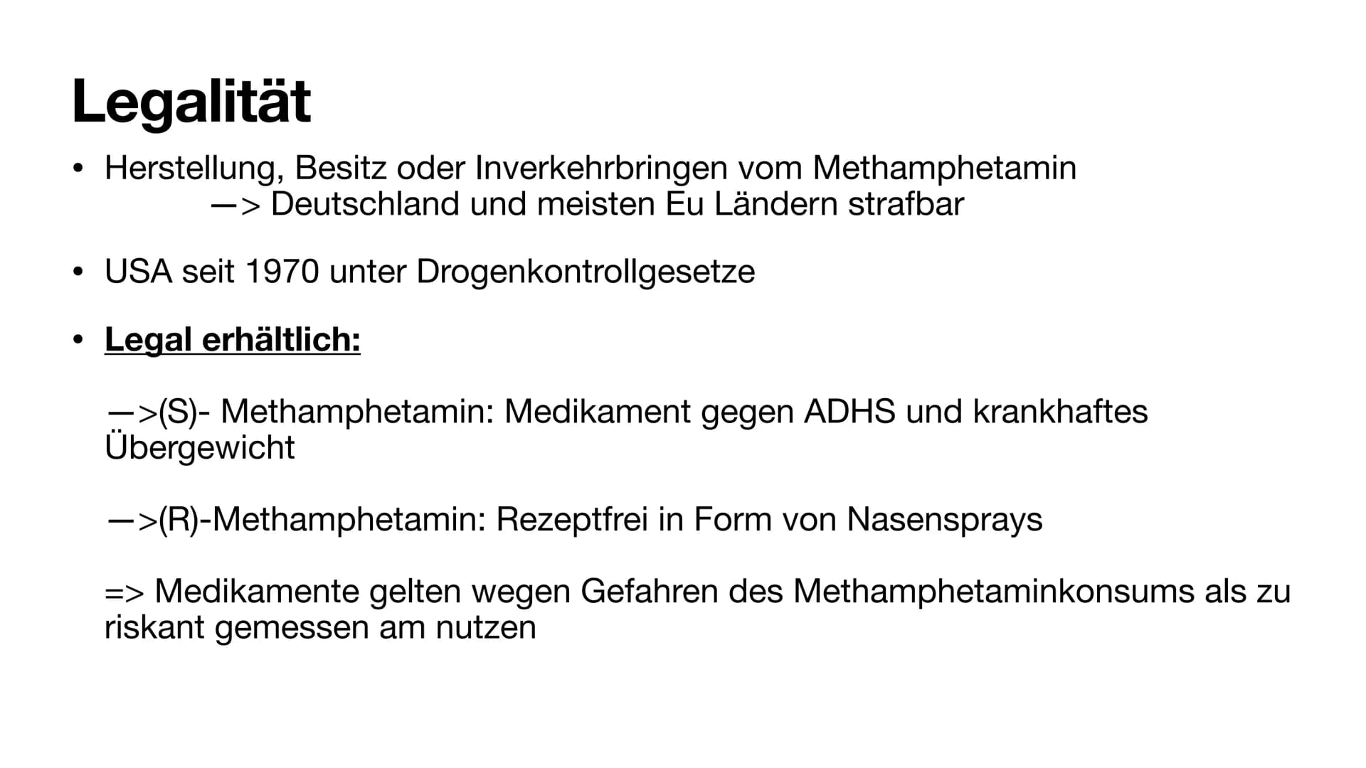 # Methamphetamin

Panzerschokolade, Chrystal Meth, Glass, Speed oder Ice

Michelle und Johanna # Gliederung

*   Was ist Methamphetamin?
*  