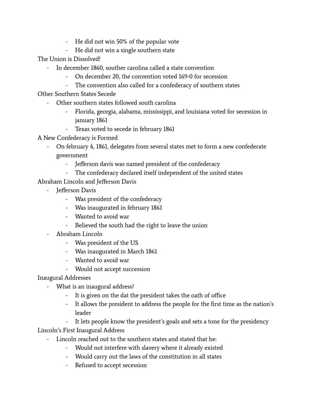 # The Civil War Begins

Democratic Conventions: The party splits
- At the first democratic convention, the issue of slavery split the party
