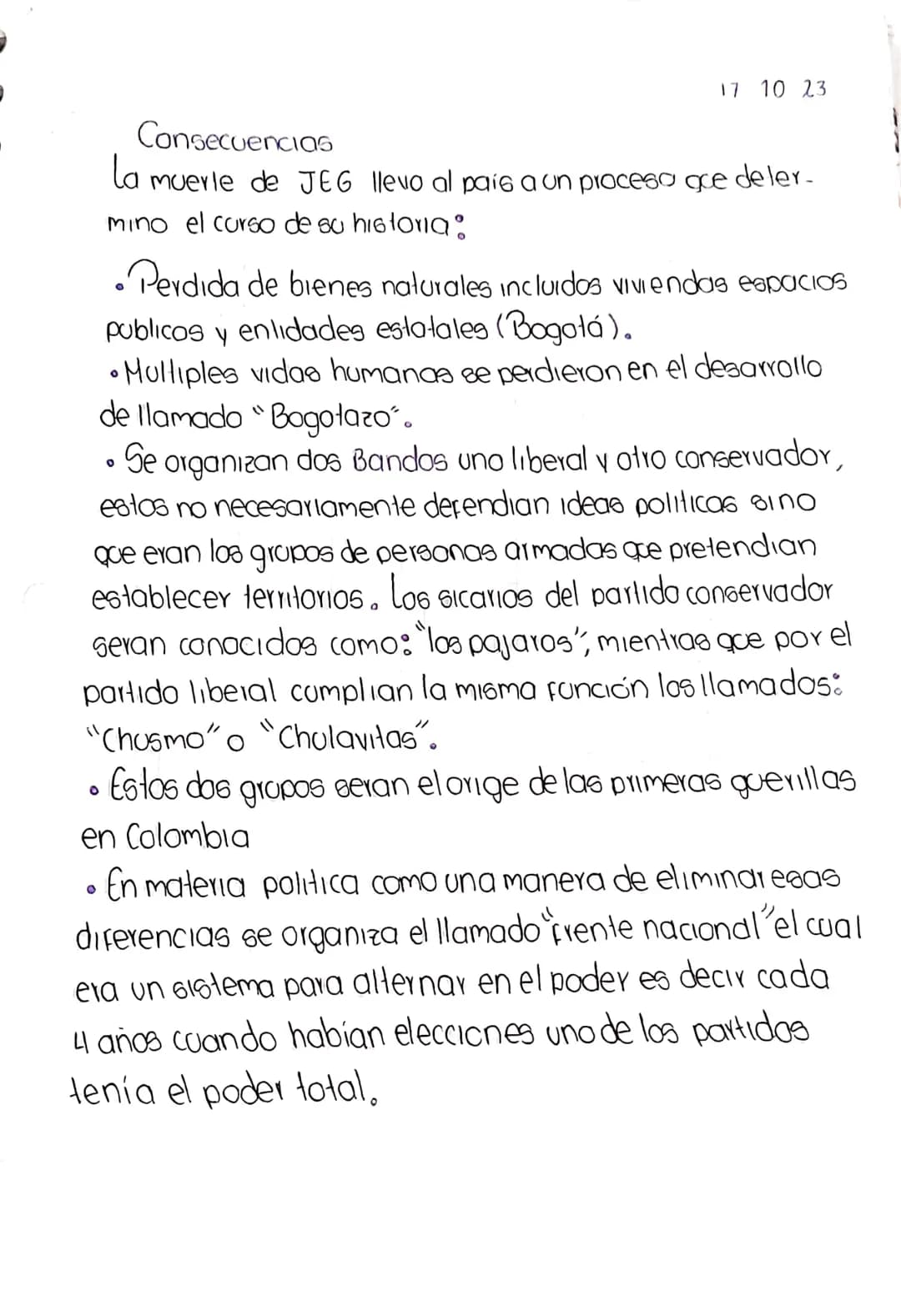 Gaitán.

03/10/2023

El bogotazo

Clase # 7

Proposito: Conocer los elementos de la historia de Colom
bia en epocas recientes y como estos e