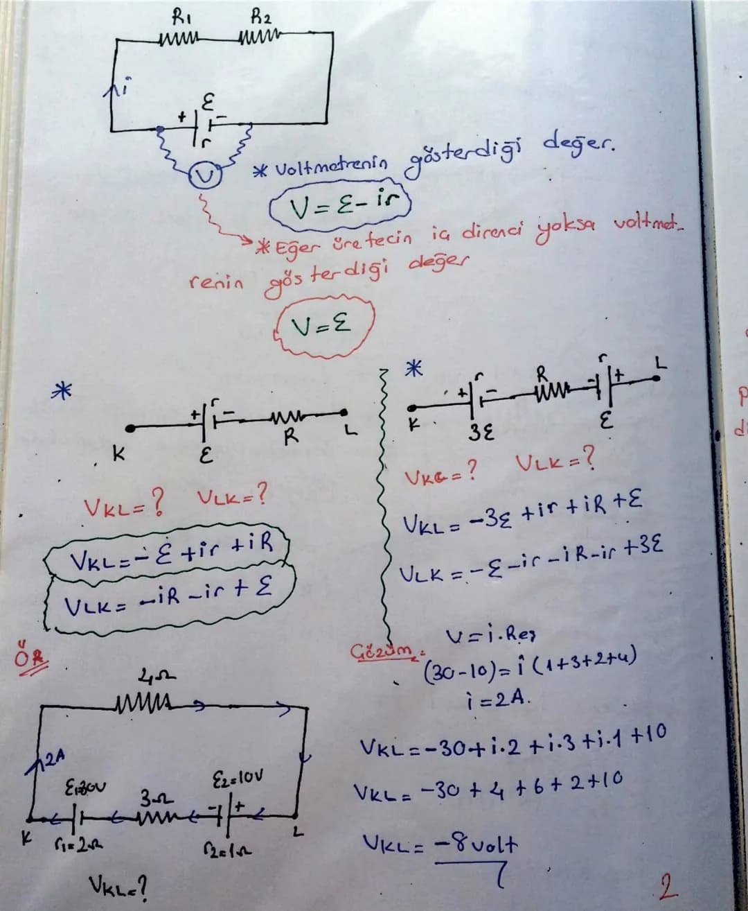 # Elektrik Akımı

Potansiyel fark: Bir iletkende iletkenin bir ucun dan
diger ucuna giderken birim yükün harcadığı enerjiye iletke.
nin iki 