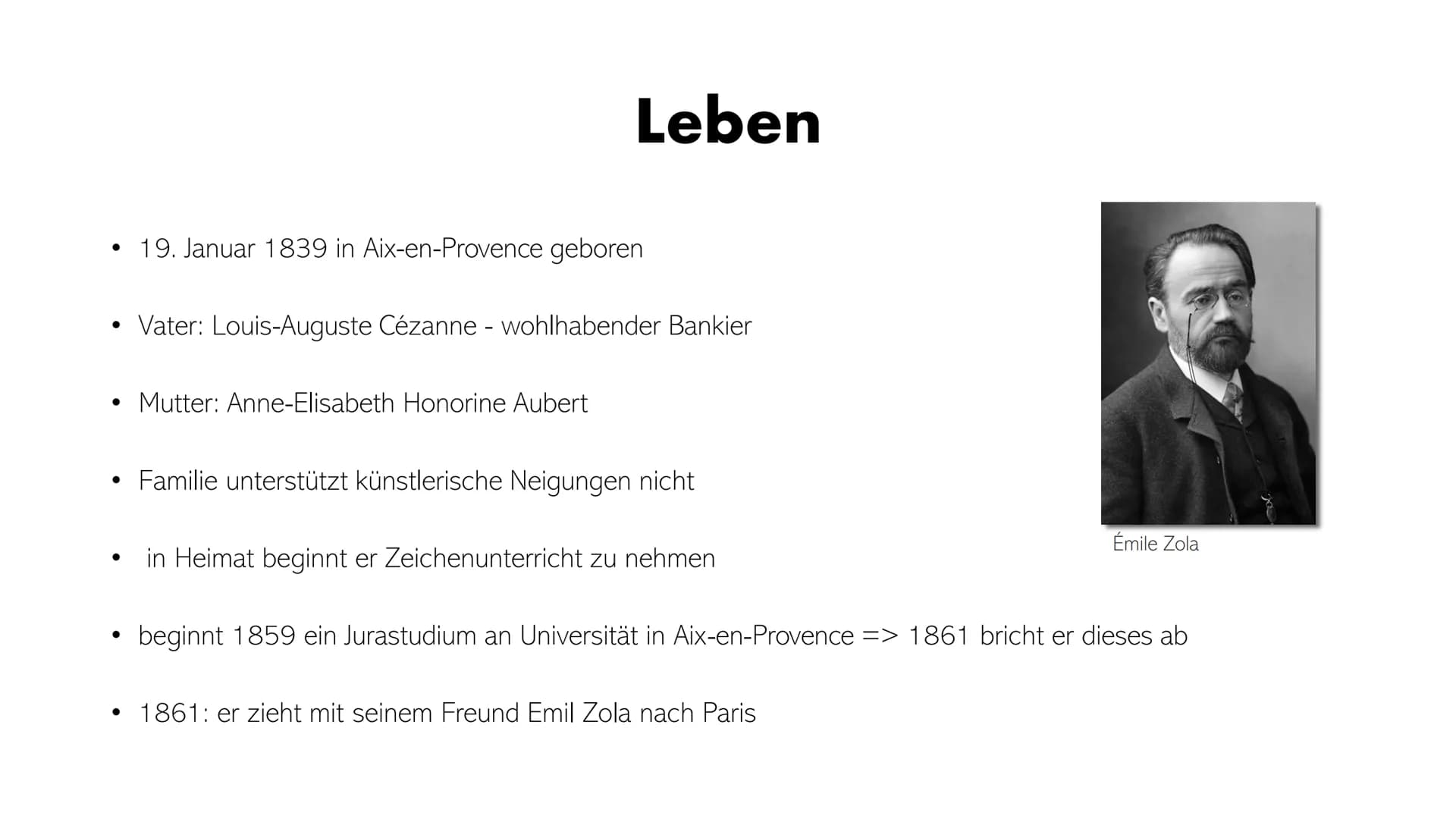 # Paul Cézanne

Ein „Vater der Moderne“ # Gliederung

- Allgemeine Informationen

- Cézannes Leben

- Gesamtwerk

- Werkvorstellung

- Bedeu