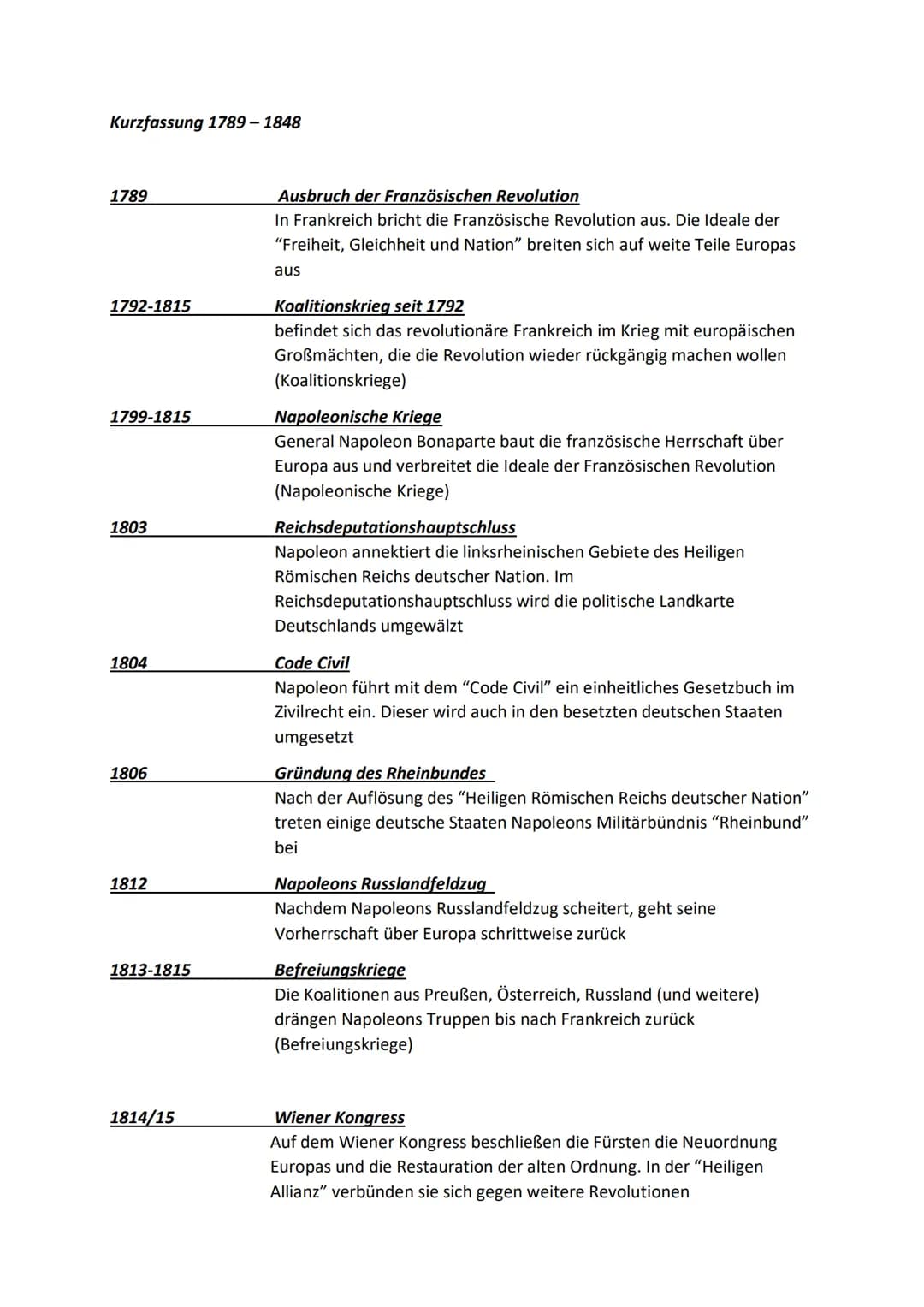 -Geschichte Lernzettel Abitur 2023-

Französische Revolution 1789 - 1799

Ursachen der Französischen Revolution:

- Hungersnot; -> steigende