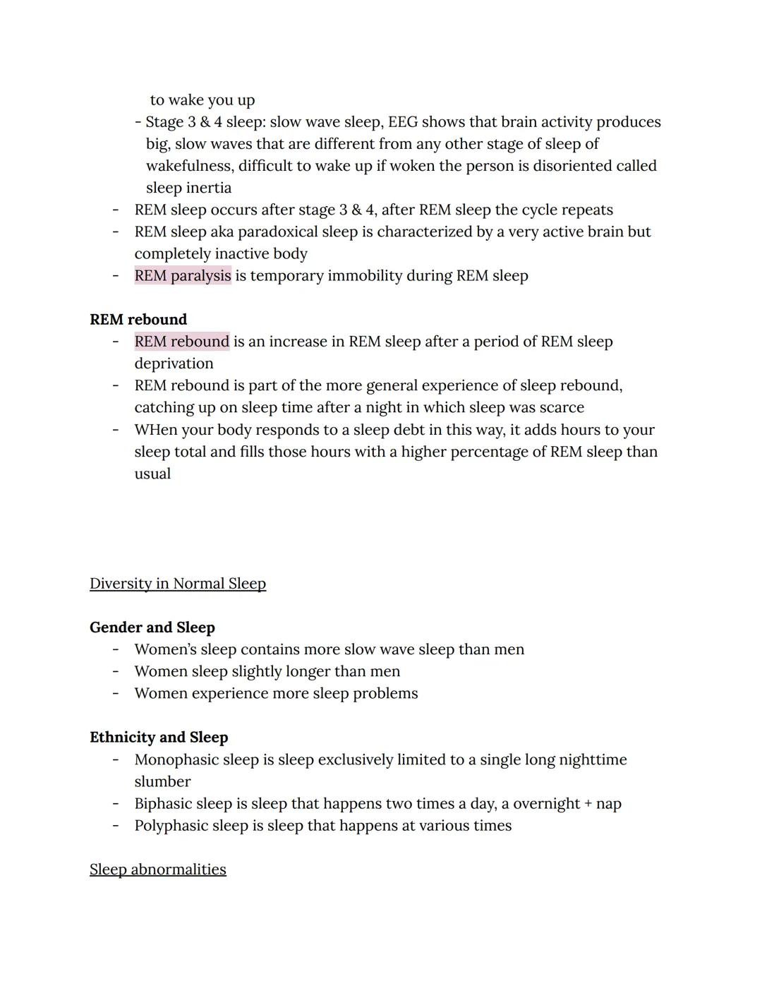 # Chapter 4: Consciousness

Sleep

- Sleeping with one eye open is called unihemispheric sleep, it is a practice
that allows the half of the