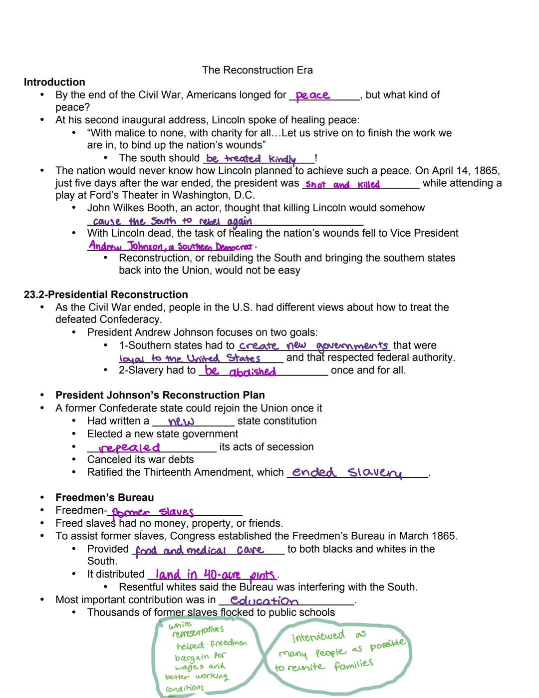 Directions: Read the copies of the 13th, 14th, and 15th amendments that have been provided. For each amendment, rewrite it in your own words