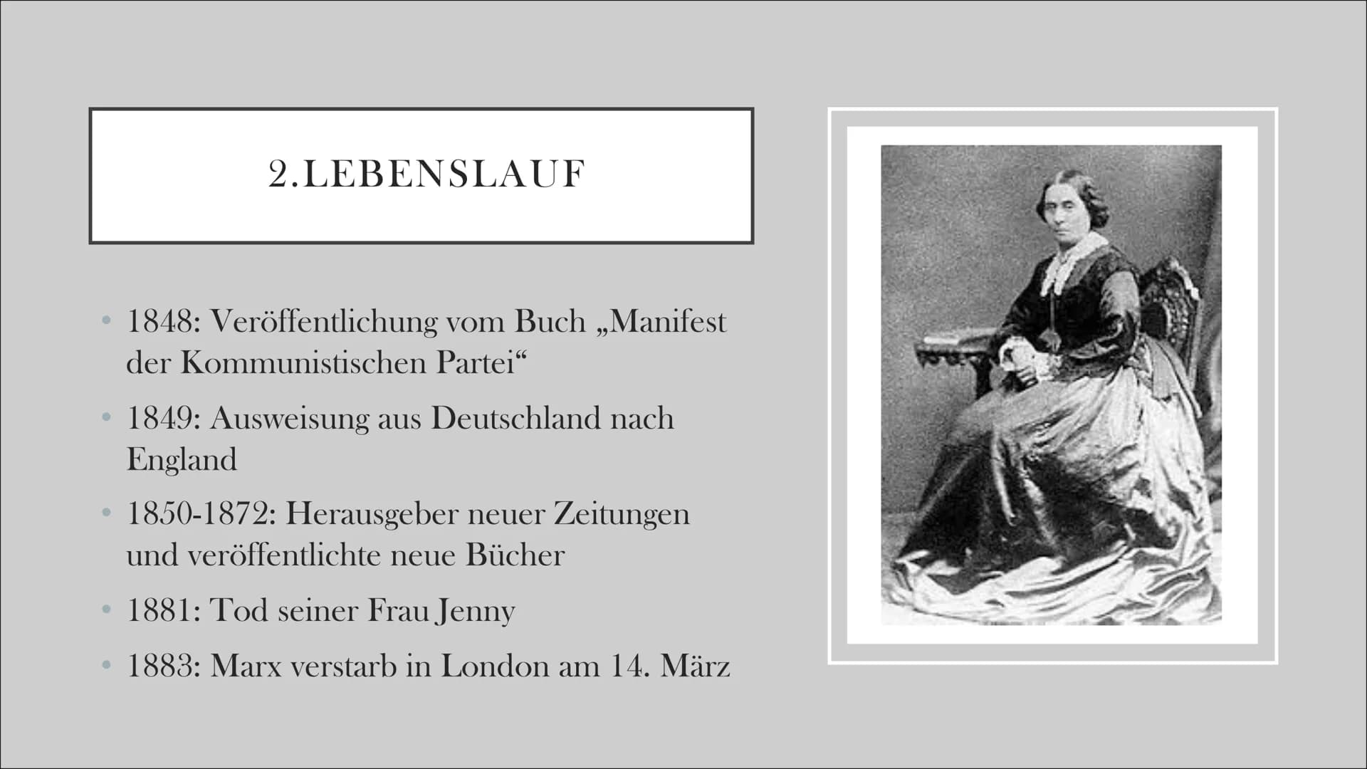 # KARL MARX

GESCHICHTLICHEN&BIOGRAFISCHEN HINTERGRUND

Emily

G1 eR GLIEDERUNG

• Biografie
• Lebenslauf
• Historischer Hintergrund
• Allge
