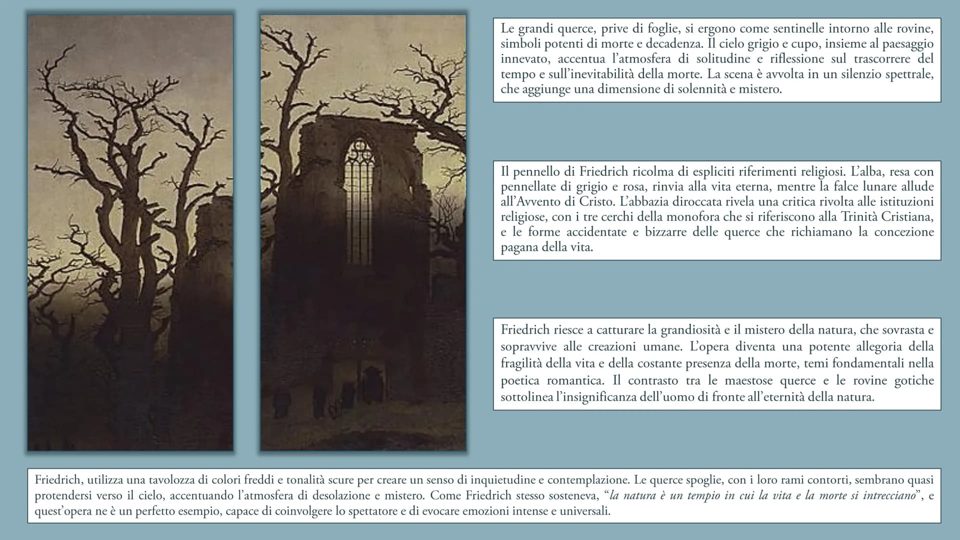 Caspar David Friedrich
«L'unica vera fonte dell'arte è il nostro cuore»

Caspar David Friedrich nasce il 5 settembre 1774 a Greifswald, una
