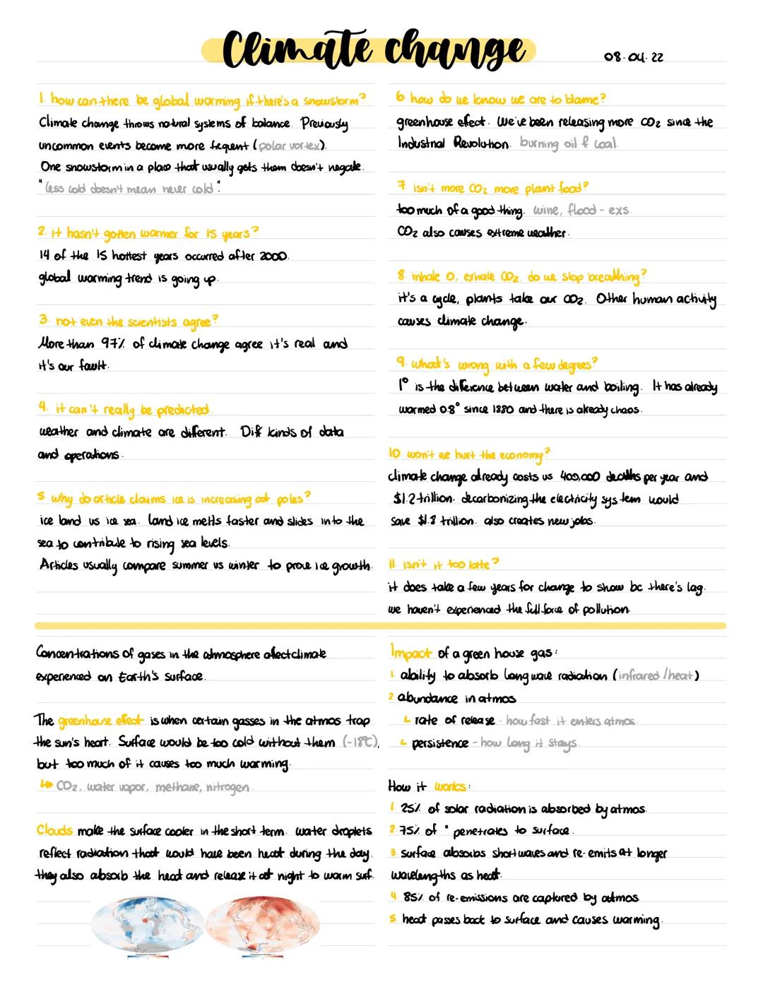 # Climate change

1. how can there be global warming if there's a snowstorm?
Climate change throws natural systems of balance Previously
unc