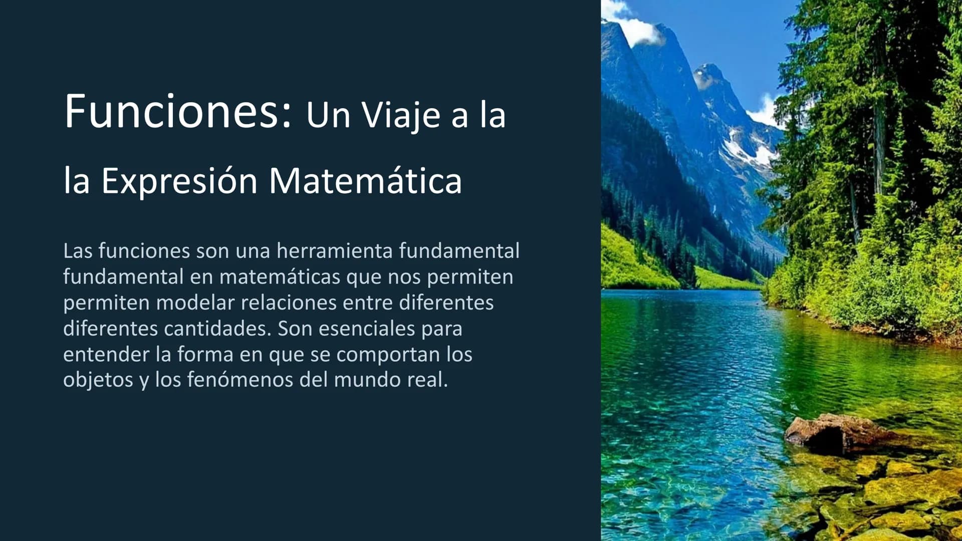 # Funciones: Un Viaje a la

la Expresión Matemática

Las funciones son una herramienta fundamental
fundamental en matemáticas que nos permit