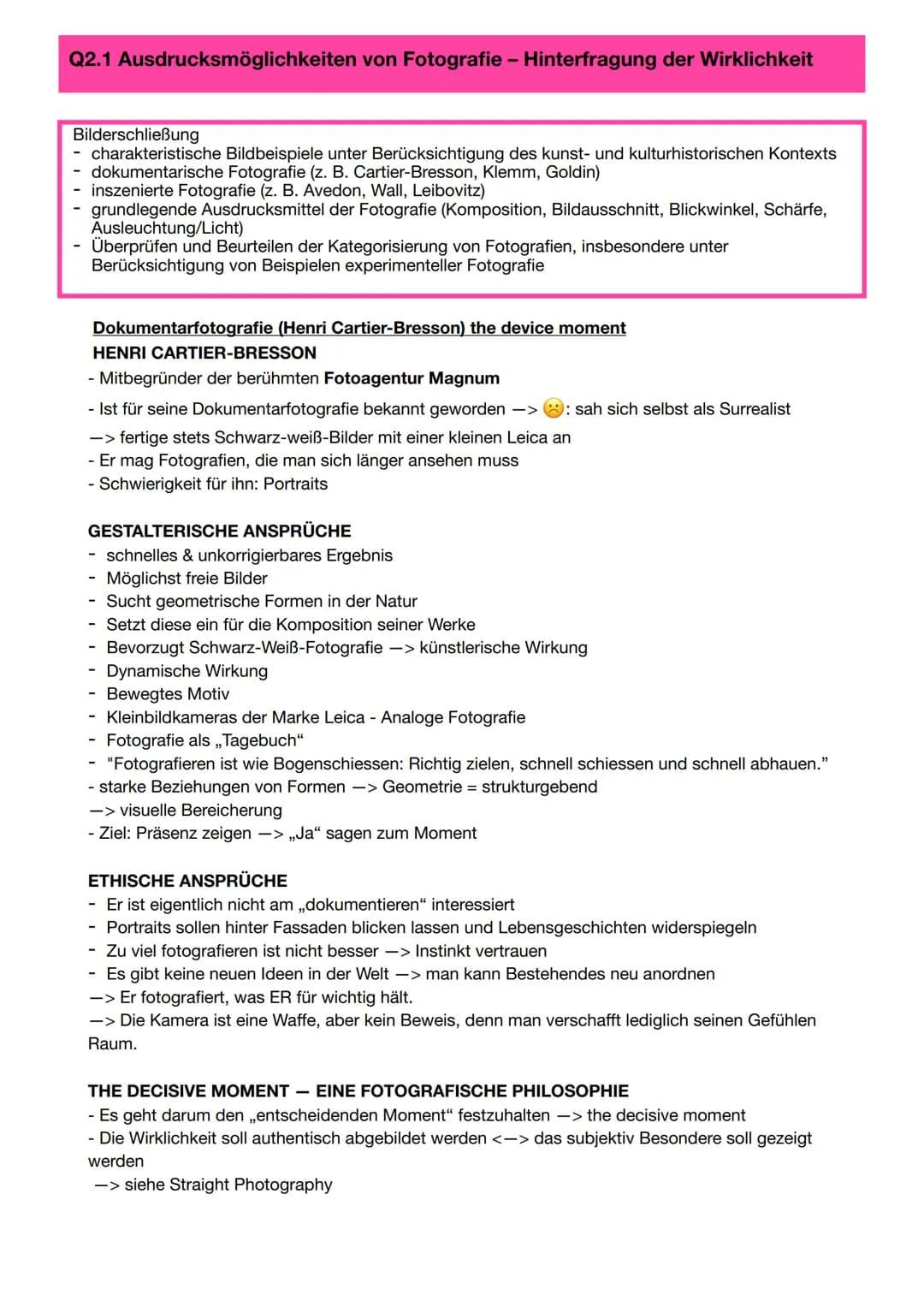# Q2.1 Ausdrucksmöglichkeiten von Fotografie - Hinterfragung der Wirklichkeit

Bilderschließung

- charakteristische Bildbeispiele unter Ber
