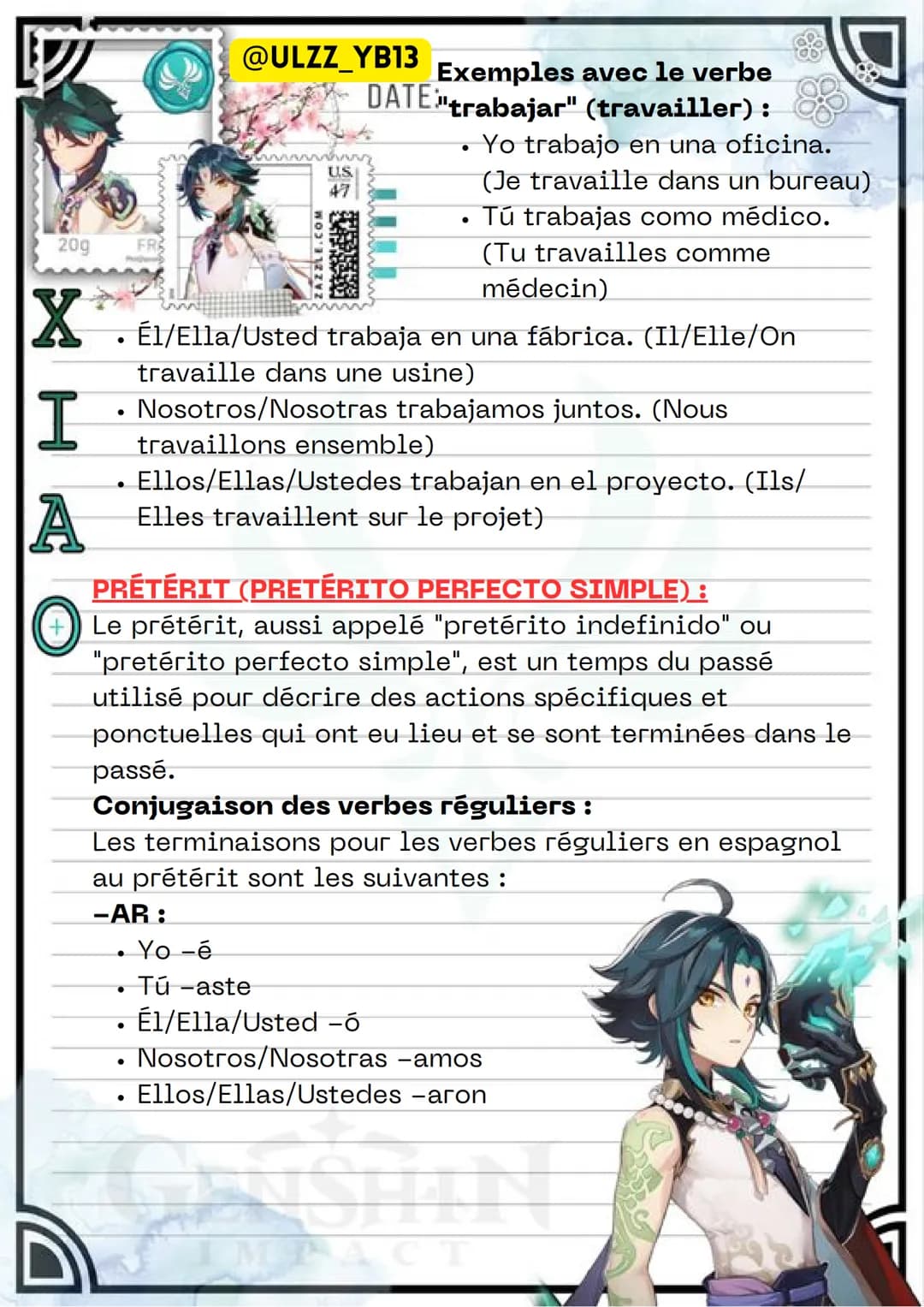 20g
FR
X
I
A
+
@ULZZ_YB13 PRÉSENT DE L'INDICATIF8
COM
ZLE.CO
122
US
47
DATE: PRESENTE DE INDICATIVO)
Le présent de l'indicatif est
utilisé p