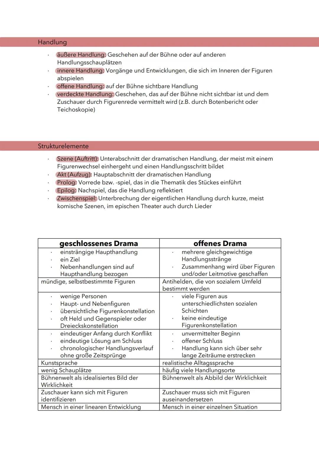# Grundbegriffe der Dramatik

## Dramatische Genres

- epochenübergreifende Handlungs- und Konfliktlösungsmuster (z.B.: Tragödie,
Komödie, G