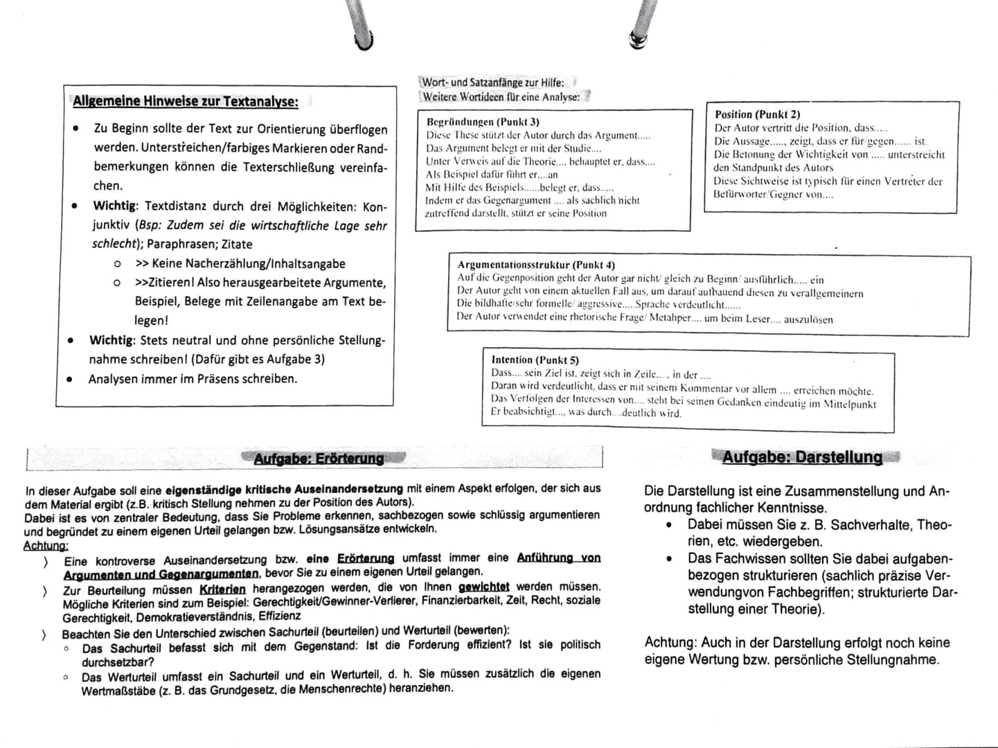 # Analyse schreib

Methodenblatt: Textanalysen & Eröterung in Sozialwissenschaften (argumentativer Text)

1. Einleitung (WAS?)

   a) Textso