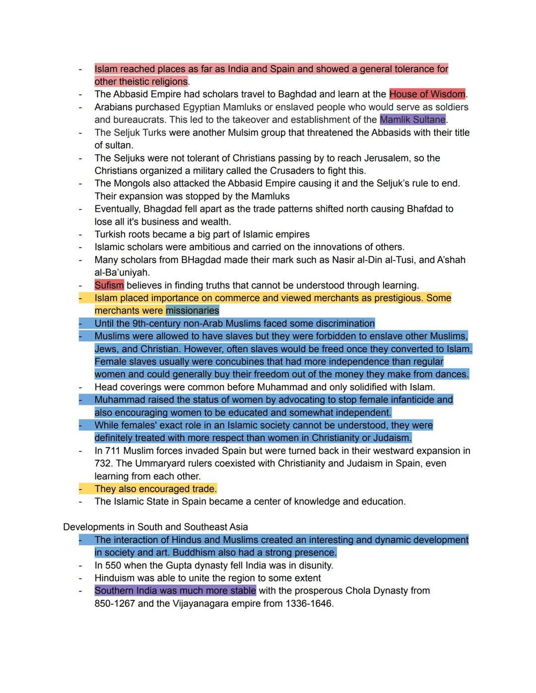 Social
Political
Interactions with environment
Cultural
Economic

- Between 1200 and 1450 empires were growing more complex through innovati