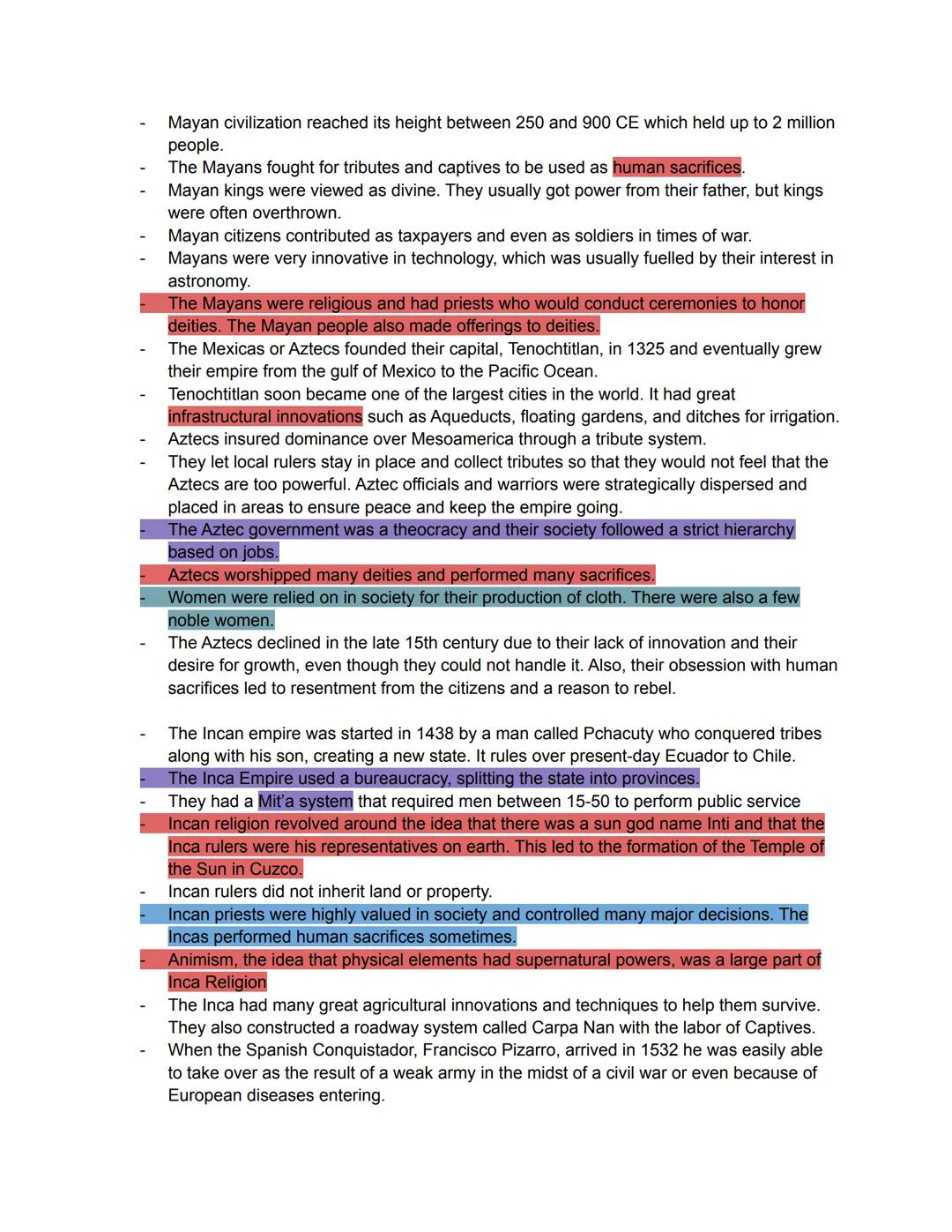 Social
Political
Interactions with environment
Cultural
Economic

- Between 1200 and 1450 empires were growing more complex through innovati