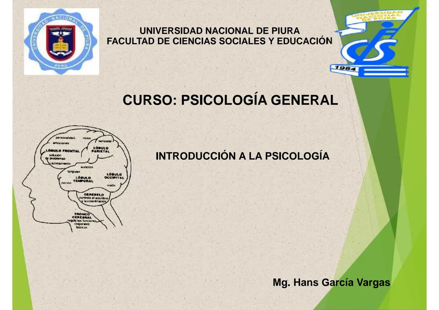 UNIVERSIDAD
DAD NACIONAL D
PERU
UNIVERSIDAD NACIONAL DE PIURA
FACULTAD DE CIENCIAS SOCIALES Y EDUCACIÓN
UNIVERSIDAD
S PLURA
CS
1984
CURSO: P
