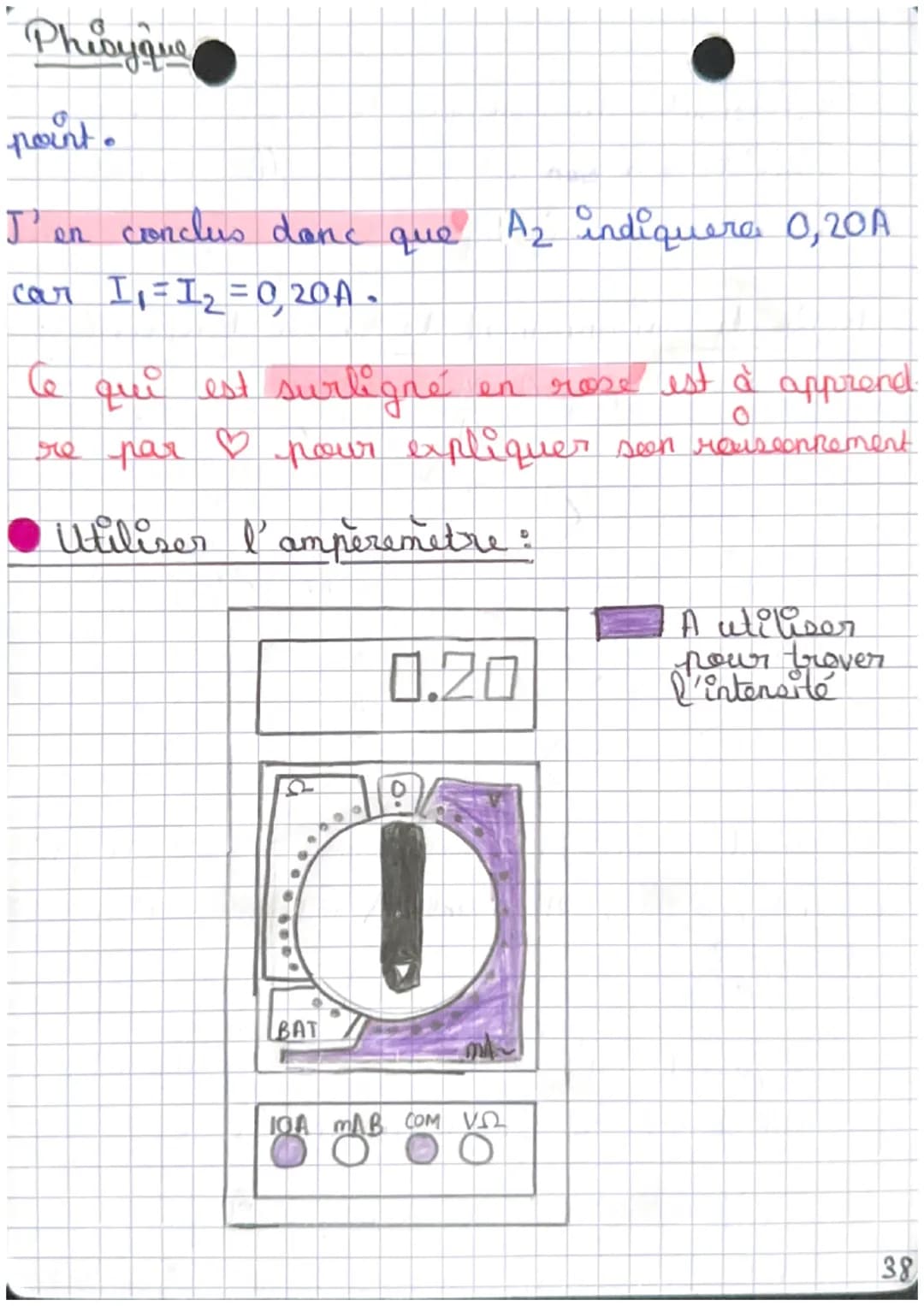Physique
Ség. 1
L'intensité du courant élec-
trique dans un circuit
en serie se
Hesure de P'intensité du courant électrique:
- l'intensité s