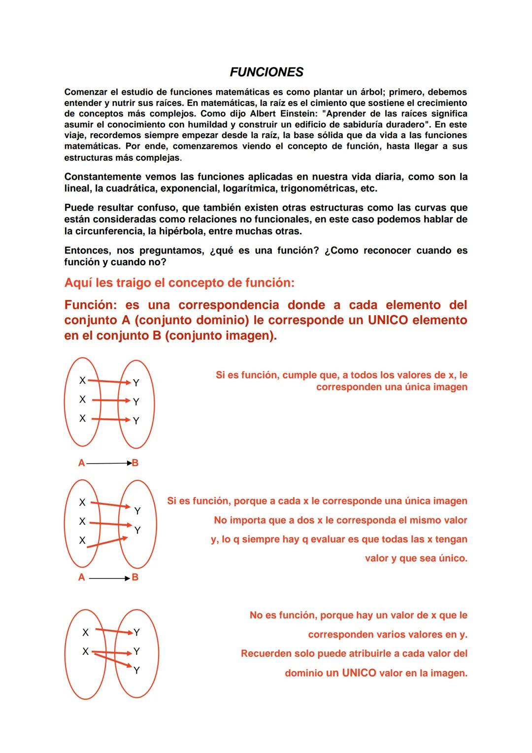 # FUNCIONES

Comenzar el estudio de funciones matemáticas es como plantar un árbol; primero, debemos
entender y nutrir sus raíces. En matemá