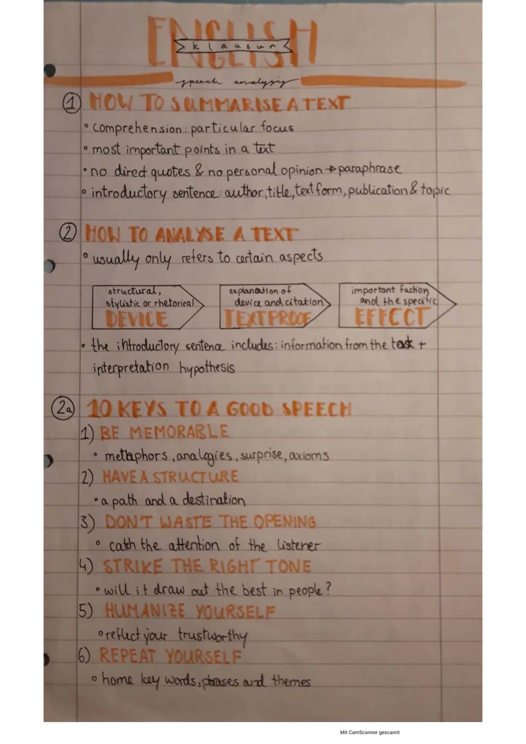 # ENGLISH
>klausur
speech analysy

1. HOW TO SUMMARISE A TEXT

*   Comprehension: particular focus
*   most important points in a text
*   n
