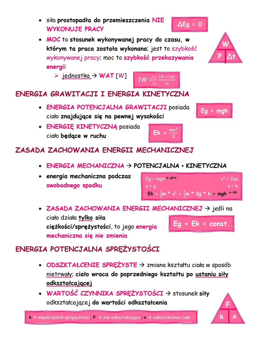 # energia i jej przemiany

ZASADA ZACHOWANIA ENERGII

• rodzaje energii

➤ kinetyczna

➤ potencjalna ciężkości/grawitacji

➤ potencjalna spr