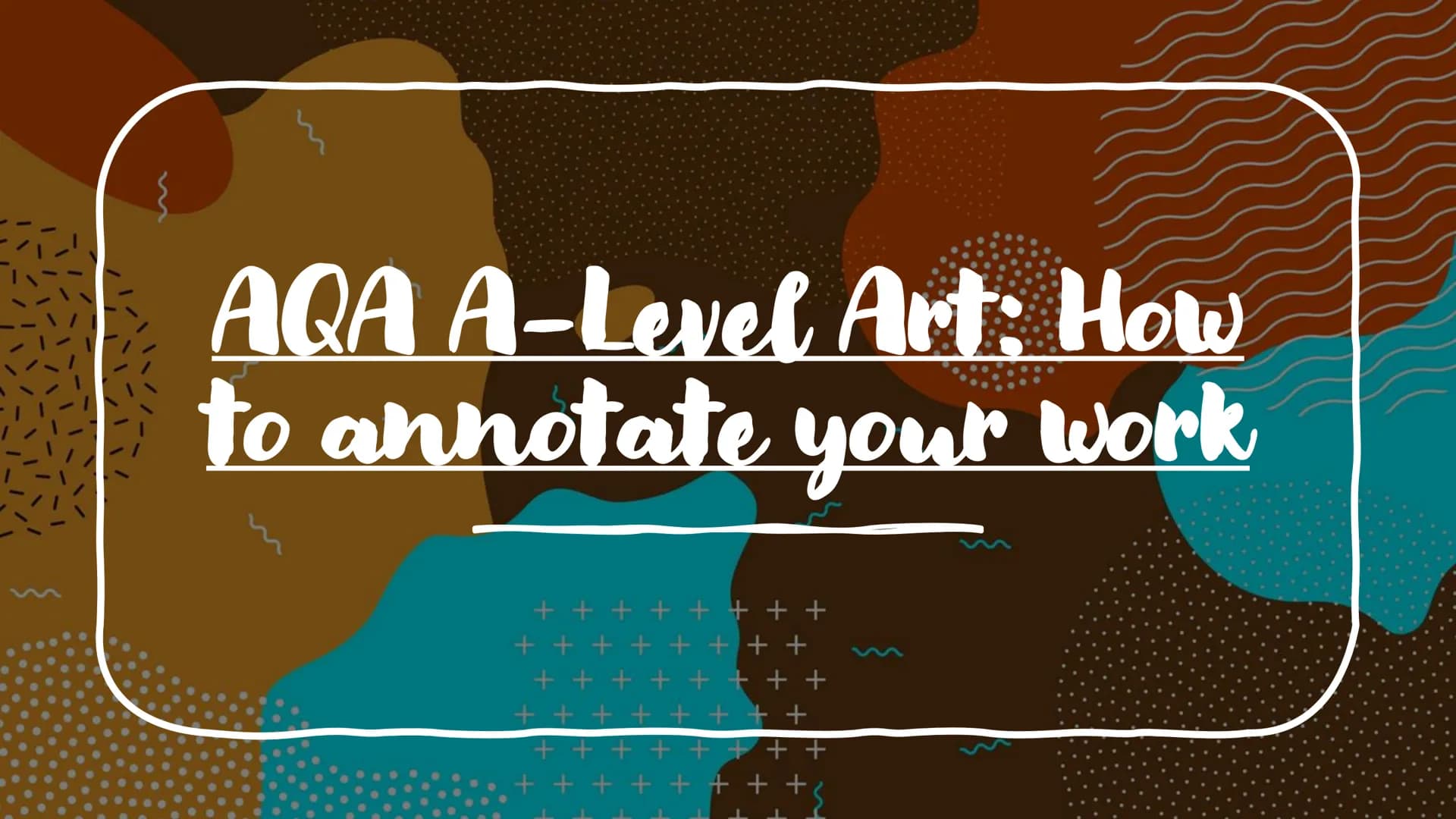 AQA A-Level Art: How
to annotate your work
+
++++
+
+
+ # 1) Your chosen media

Throughout your sketchbook you should be experimenting with 