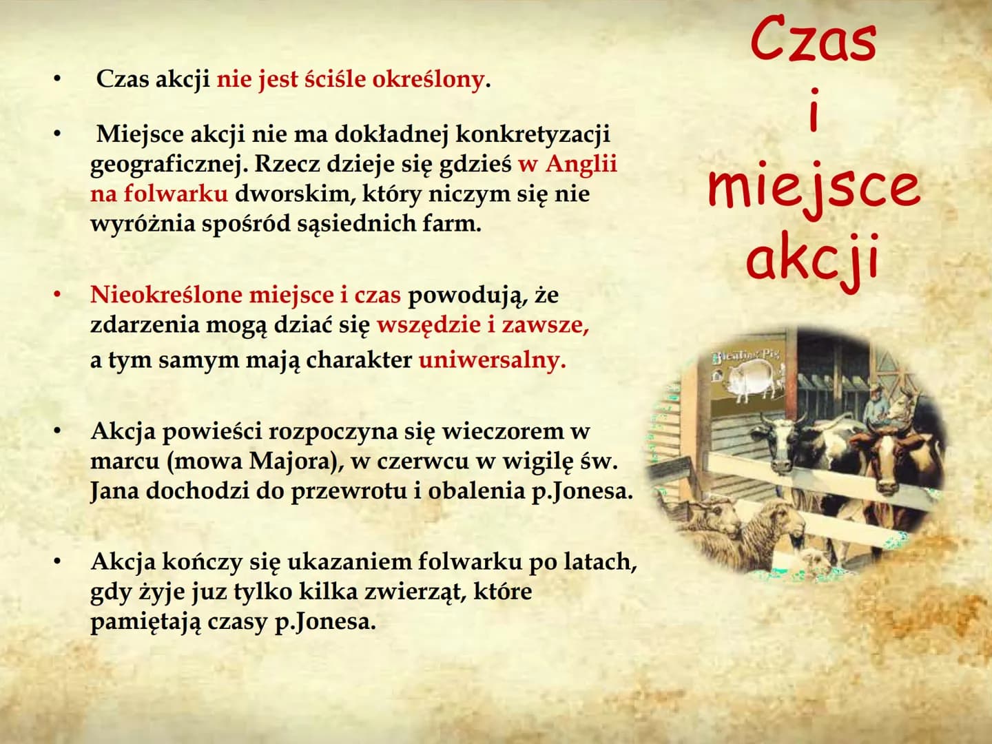 # ANIMAL
## FARM

AUTOR: PIOTR KUŹMIŃSKI 8E # GENEZA UTWORU

Pomysł napisania powieści zrodził sie w
latach 30, bezpośrednio po udziale Orwe