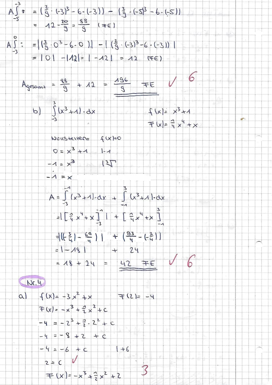 # 1. Matheklausur Q1
Analysis II 26.10.2021

Aufgabe 1:
Bestimmen Sie die Stammfunktionen F für folgende Funktionen f!
a) $f(x) = -x^2+x+6$ 