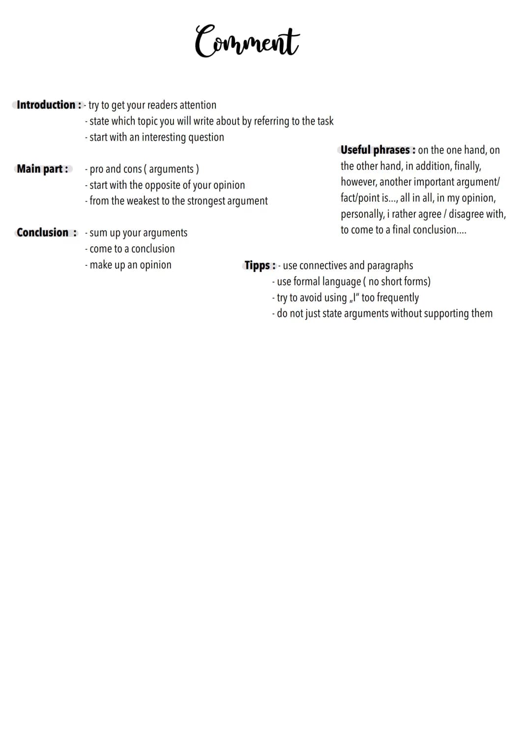 # Summary

Introduction:- Author
- title
- type of text
- year of publication
- topic of the text

Main part: basic facts
- summarize import