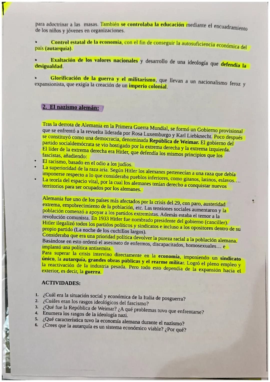 # UNIDAD 8: EL ASCENSO DE LOS TOTALITARISMOS: FASCISMO Y NAZISMO.

Los totalitarismos fueron un fenómeno europeo, fruto de los graves proble