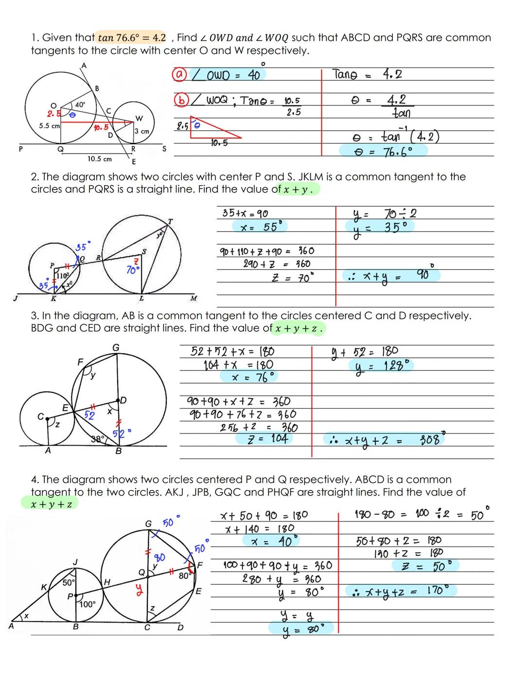 
<p>The angle in a semi-circle is 90°. This means that if we draw a line from one end of the diameter to the other, the angle where it meets