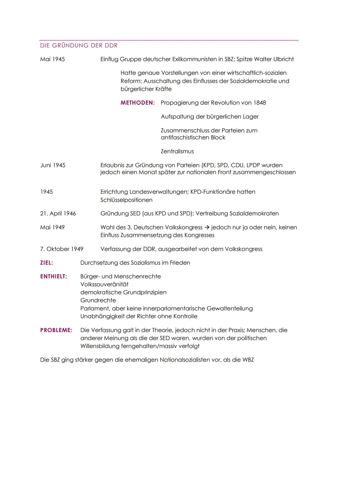 # BRD UND DDR

## DIE GRÜNDUNG DER BRD

1947 Bizone (GB & USA); auf drängen von GB

Juni 1947 Frankfurter Wirtschaftsrat; erstes deutsches P