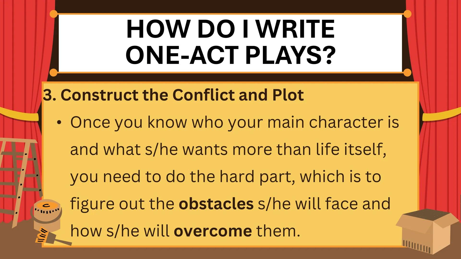 C
# ONE-ACT PLAY
Things to Know and Guidelines in
Preparing for your One-Act Play # WRITING A
# ONE-ACT PLAY # One-Act Play

A one-act play 