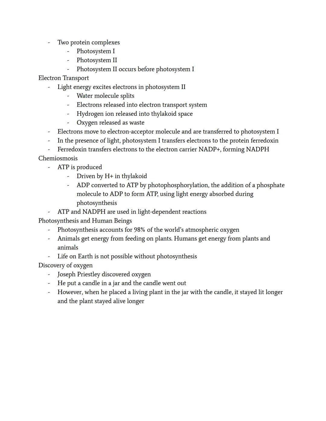Light Dependent Reactions in Photosynthesis
Energy in Cells
- ATP (adenosine triphosphate)
  - A high-energy storing molecule in cells; comp