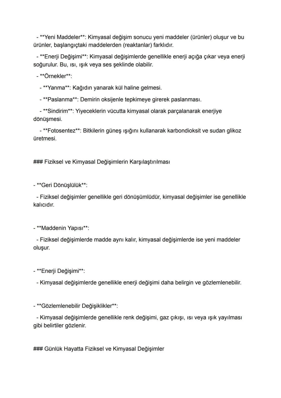 # Fiziksel ve Kimyasal Değişimler Geniş Özet

Fiziksel ve kimyasal değişimler, maddelerin nasıl ve neden değiştiğini anlamak için
temel kavr