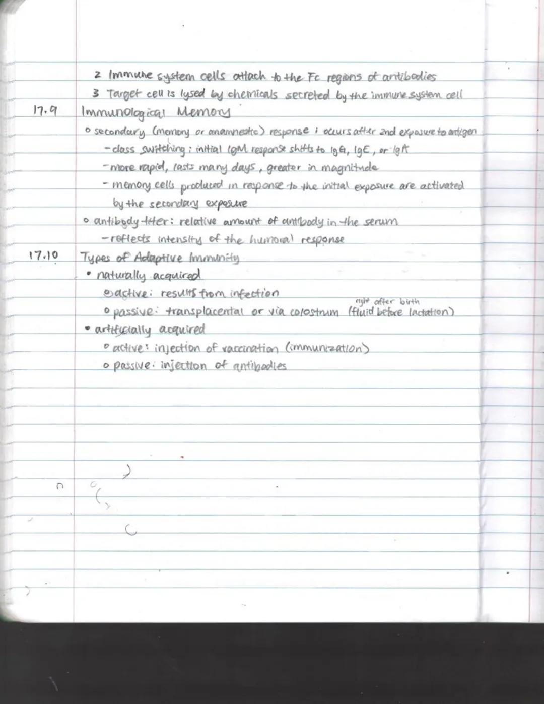 # 17

AD APTIVE IMMUNITY

17.1 Adaptive limmunity: defenses that target a specific pathogen

-acquired through infection or vaccination

-pr